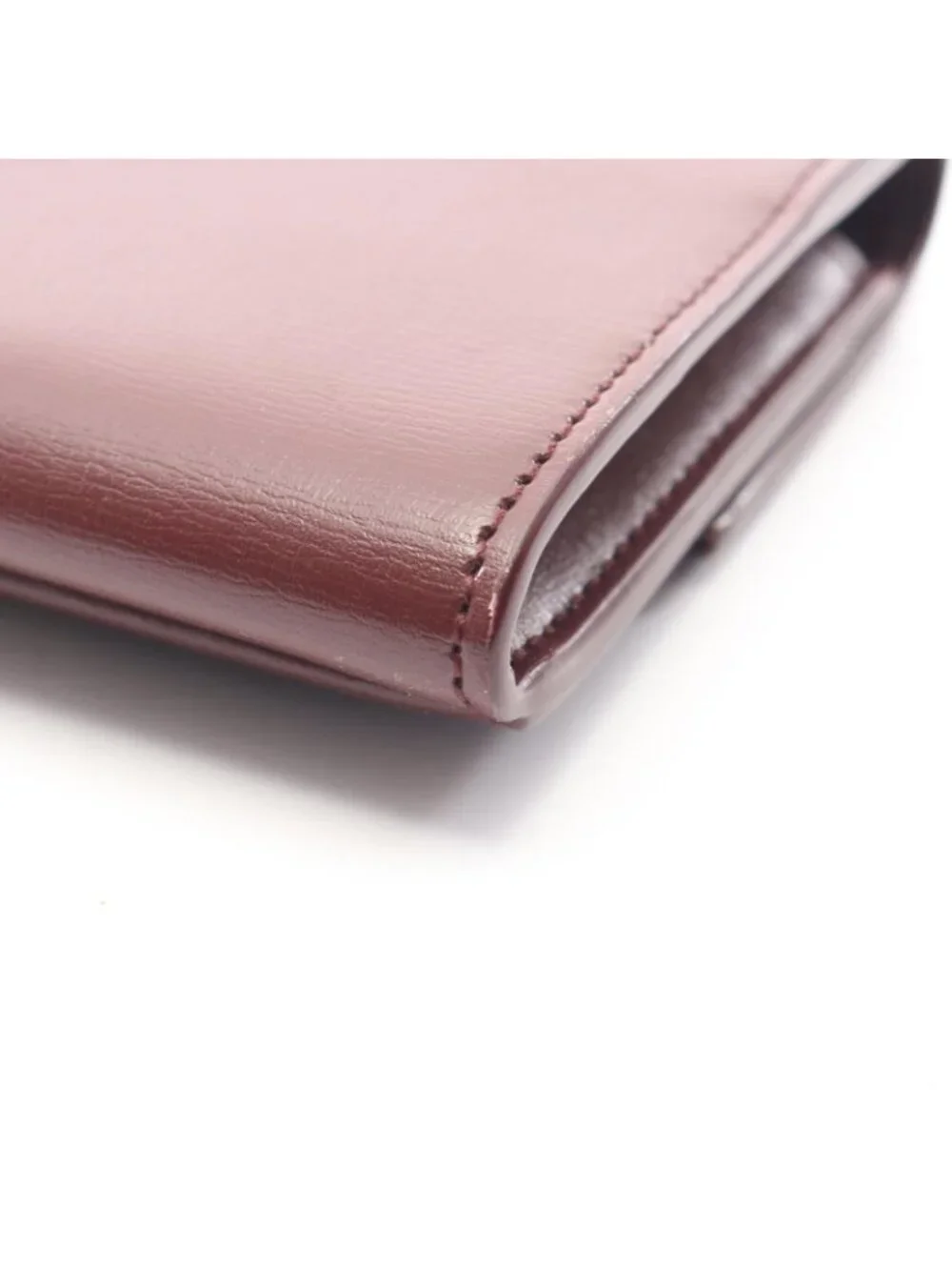 Saint Laurent Paris Card Case Bordeaux Leather Compact - Picture 8 of 10